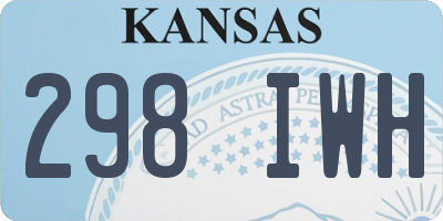 KS license plate 298IWH