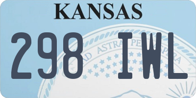 KS license plate 298IWL