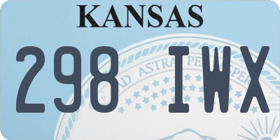 KS license plate 298IWX