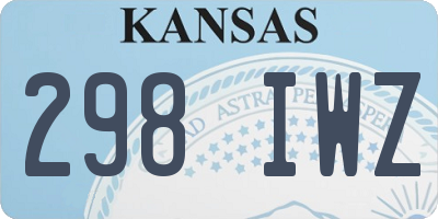 KS license plate 298IWZ