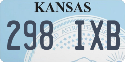 KS license plate 298IXB