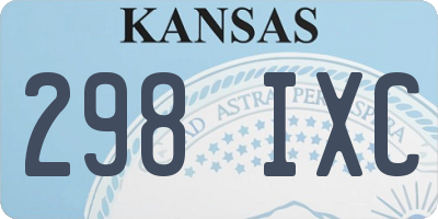 KS license plate 298IXC
