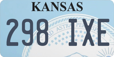 KS license plate 298IXE