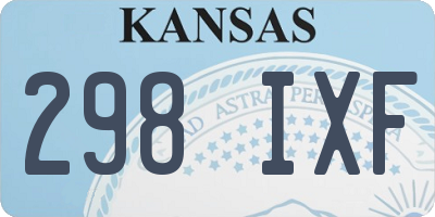KS license plate 298IXF