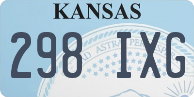 KS license plate 298IXG