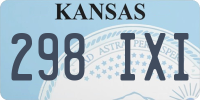 KS license plate 298IXI