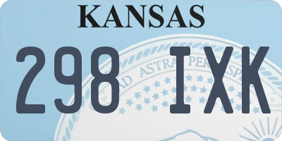 KS license plate 298IXK
