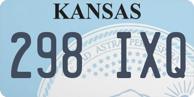 KS license plate 298IXQ