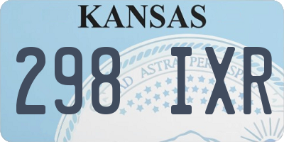 KS license plate 298IXR