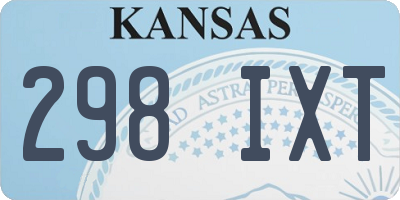 KS license plate 298IXT