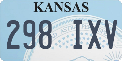 KS license plate 298IXV