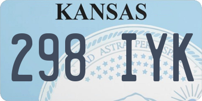 KS license plate 298IYK