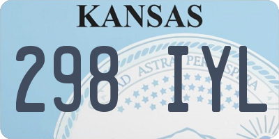 KS license plate 298IYL
