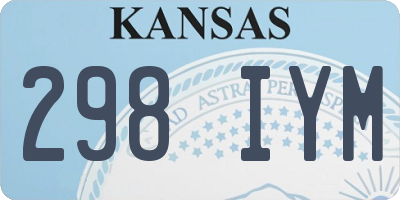 KS license plate 298IYM