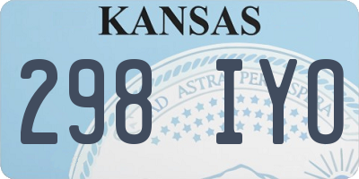 KS license plate 298IYO