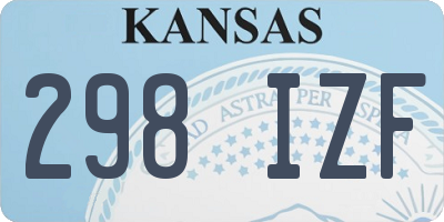 KS license plate 298IZF