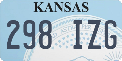 KS license plate 298IZG