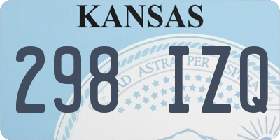 KS license plate 298IZQ