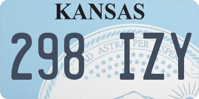 KS license plate 298IZY