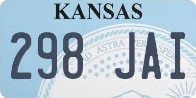 KS license plate 298JAI
