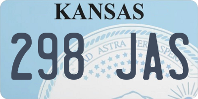 KS license plate 298JAS
