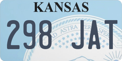 KS license plate 298JAT