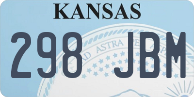 KS license plate 298JBM