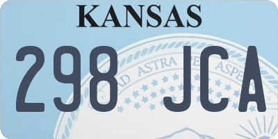 KS license plate 298JCA