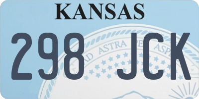 KS license plate 298JCK