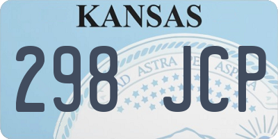 KS license plate 298JCP