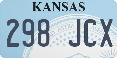 KS license plate 298JCX