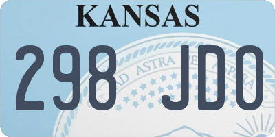 KS license plate 298JDO