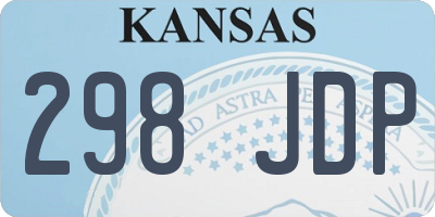 KS license plate 298JDP