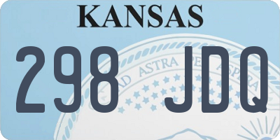 KS license plate 298JDQ