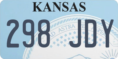 KS license plate 298JDY