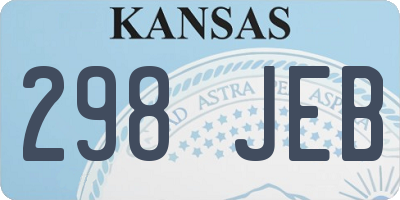KS license plate 298JEB