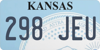 KS license plate 298JEU