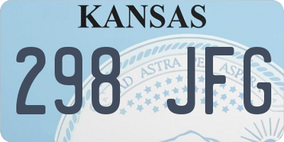 KS license plate 298JFG
