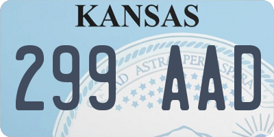 KS license plate 299AAD