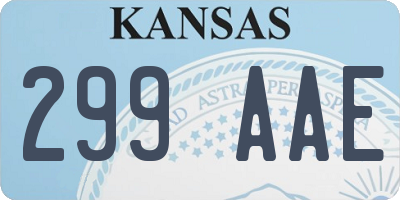 KS license plate 299AAE