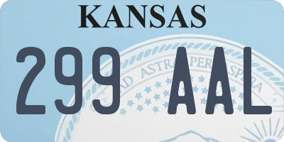 KS license plate 299AAL