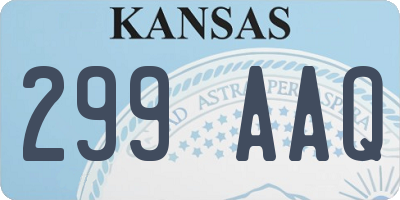 KS license plate 299AAQ