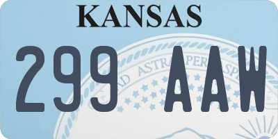 KS license plate 299AAW