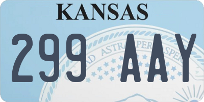 KS license plate 299AAY