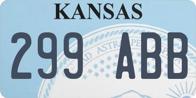 KS license plate 299ABB