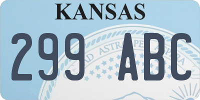 KS license plate 299ABC