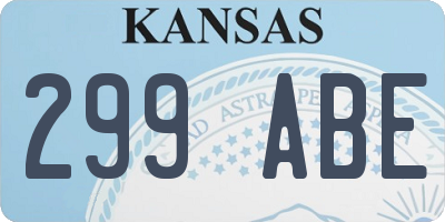 KS license plate 299ABE