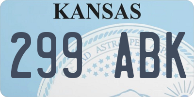 KS license plate 299ABK