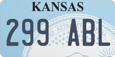 KS license plate 299ABL