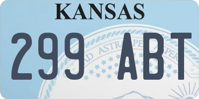 KS license plate 299ABT